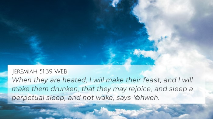 Jeremiah 51:39 WEB Bible Verse Image