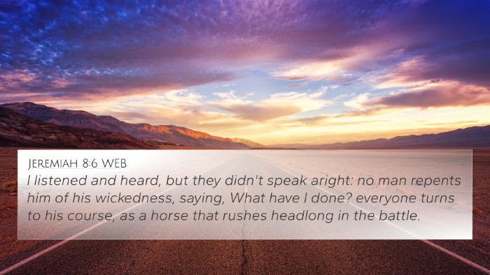 Jeremiah 8:6 WEB Bible Verse Image