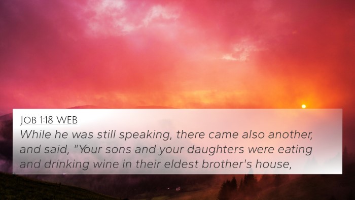 Job 1:18 WEB Bible Verse Image