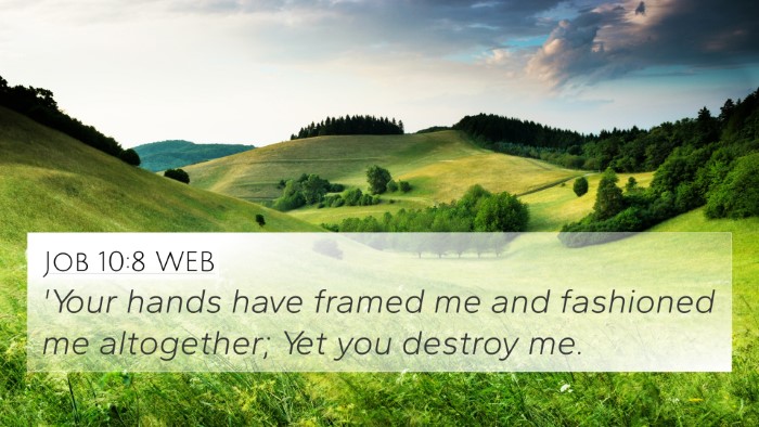 Job 10:8 WEB 4K Wallpaper - 'Your hands have framed me and fashioned me - 4K Wallpaper Bible Verse