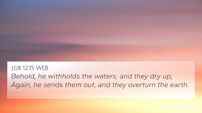 Job 12:15 WEB Bible Verse Image