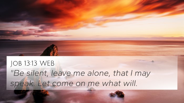 Job 13:13 WEB Bible Verse Image