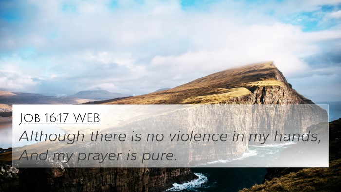 Job 16:17 WEB Bible Verse Image