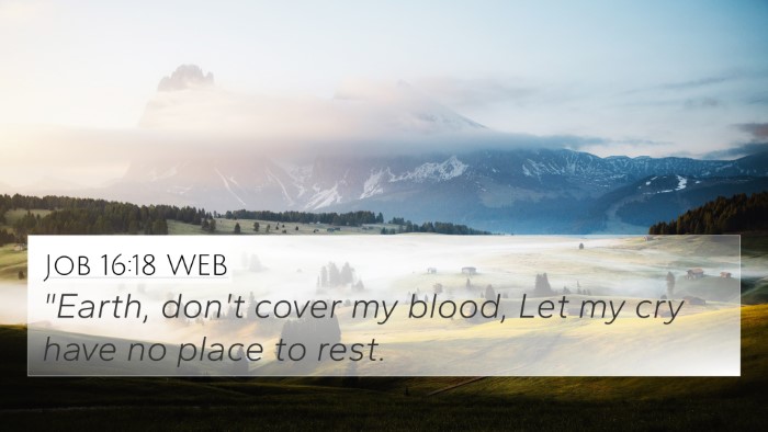 Job 16:18 WEB Bible Verse Image