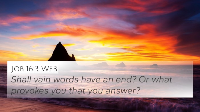Job 16:3 WEB Bible Verse Image