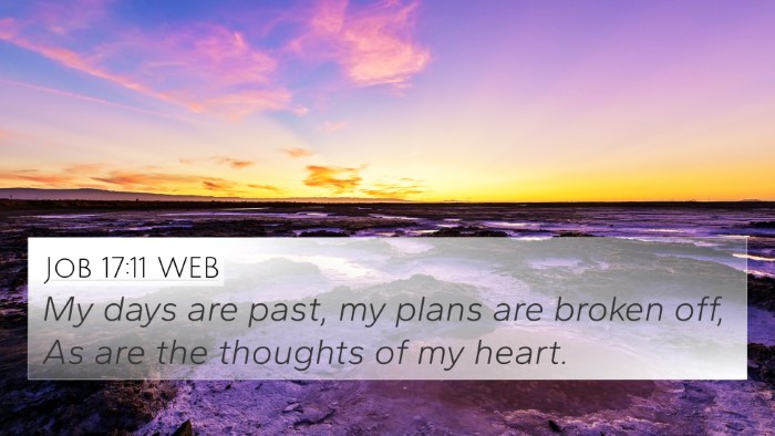 Job 17:11 WEB 4K Wallpaper - My days are past, my plans are broken off, As are - 4K Wallpaper Bible Verse