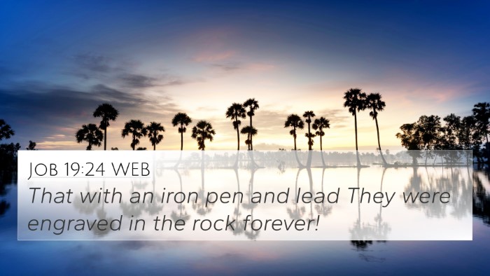 Job 19:24 WEB 4K Wallpaper - That with an iron pen and lead They were engraved - 4K Wallpaper Bible Verse