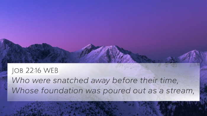 Job 22:16 WEB Bible Verse Image