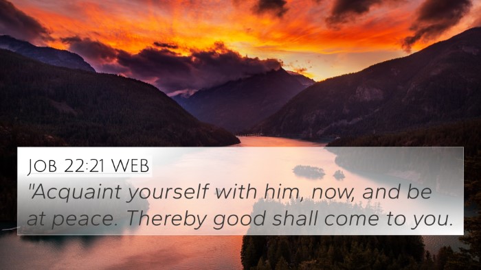 Job 22:21 WEB Bible Verse Image