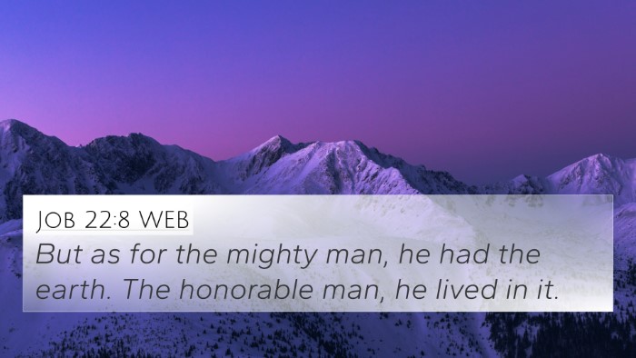 Job 22:8 WEB Bible Verse Image