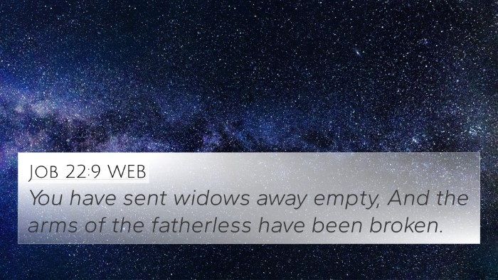 Job 22:9 WEB Bible Verse Image