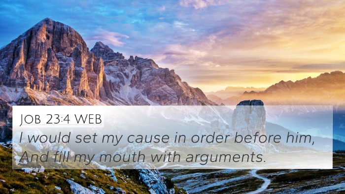 Job 23:4 WEB Bible Verse Image