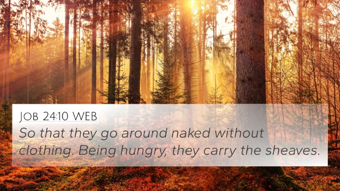 Job 24:10 WEB Bible Verse Image