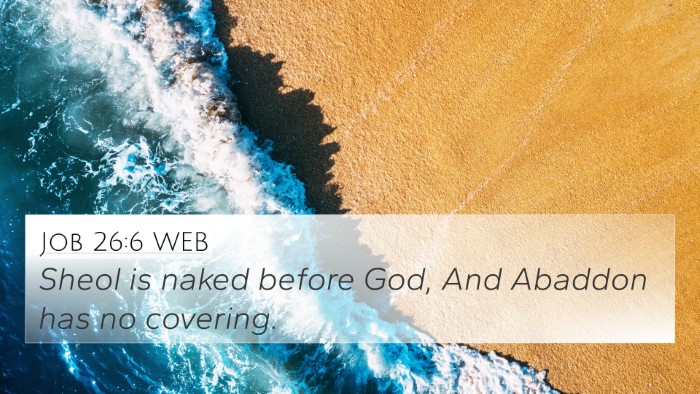 Job 26:6 WEB Bible Verse Image