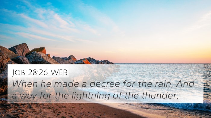 Job 28:26 WEB Bible Verse Image