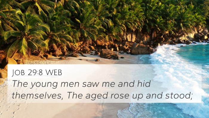 Job 29:8 WEB 4K Wallpaper - The young men saw me and hid themselves, The aged - 4K Wallpaper Bible Verse