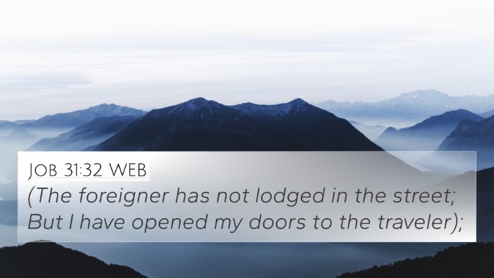 Job 31:32 WEB 4K Wallpaper - (The foreigner has not lodged in the street; But - 4K Wallpaper Bible Verse