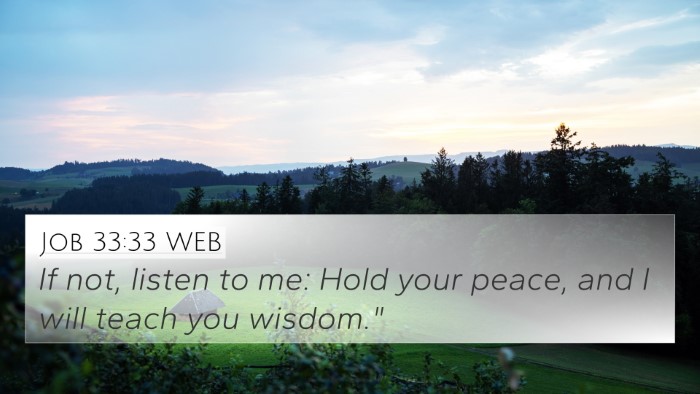 Job 33:33 WEB 4K Wallpaper - If not, listen to me: Hold your peace, and I will - 4K Wallpaper Bible Verse