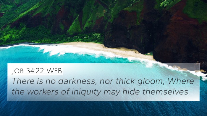 Job 34:22 WEB Bible Verse Image