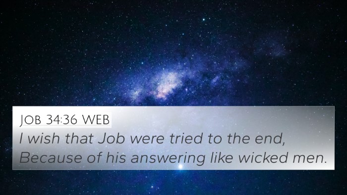 Job 34:36 WEB Bible Verse Image