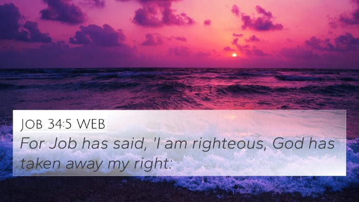Job 34:5 WEB Bible Verse Image