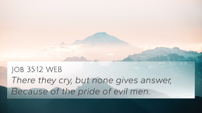 Job 35:12 WEB Bible Verse Image