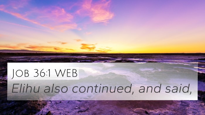 Job 36:1 WEB 4K Wallpaper - Elihu also continued, and - 4K Wallpaper Bible Verse