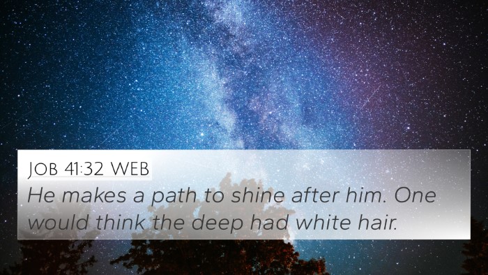 Job 41:32 WEB 4K Wallpaper - He makes a path to shine after him. One would - 4K Wallpaper Bible Verse