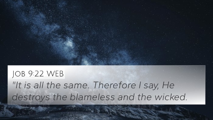 Job 9:22 WEB Bible Verse Image