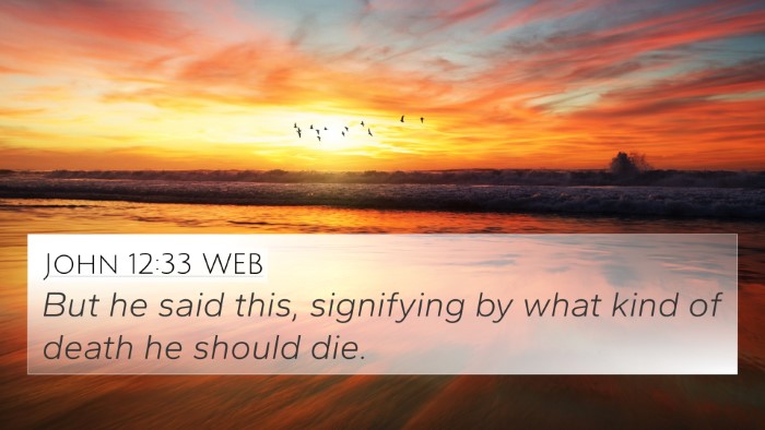 John 12:33 WEB Bible Verse Image