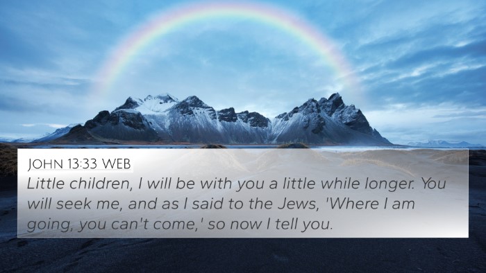 John 13:33 WEB Bible Verse Image