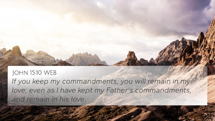 John 15:10 WEB Bible Verse Image