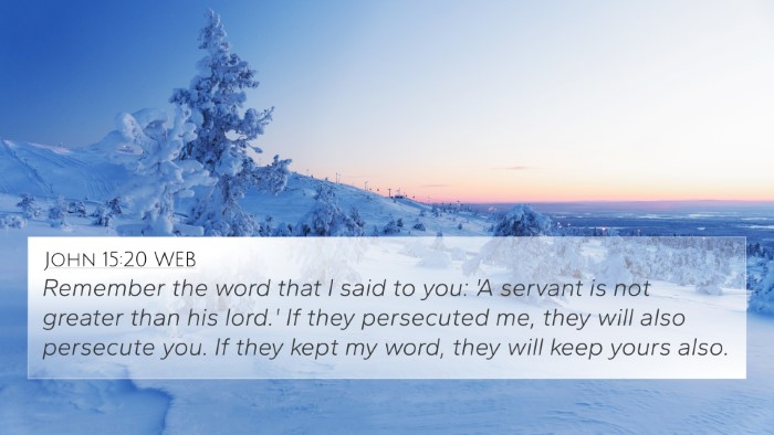 John 15:20 WEB Bible Verse Image