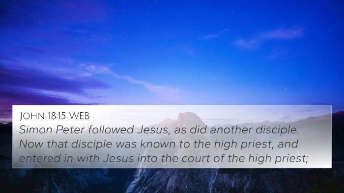 John 18:15 WEB Bible Verse Image