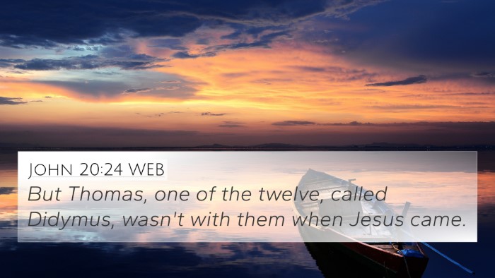 John 20:24 WEB Bible Verse Image