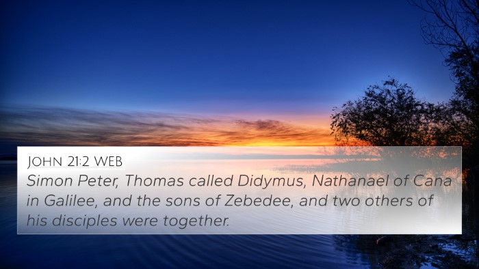 John 21:2 WEB Bible Verse Image