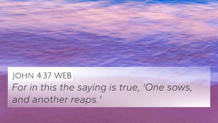 John 4:37 WEB 4K Wallpaper - For in this the saying is true, 'One sows, and - 4K Wallpaper Bible Verse