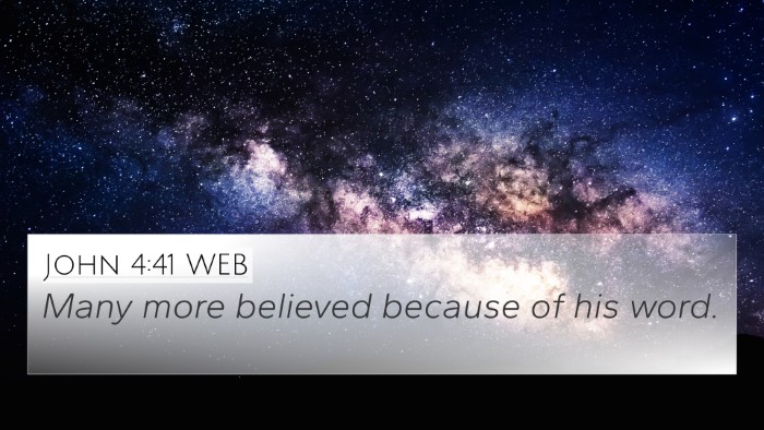 John 4:41 WEB Bible Verse Image
