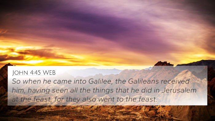 John 4:45 WEB Bible Verse Image