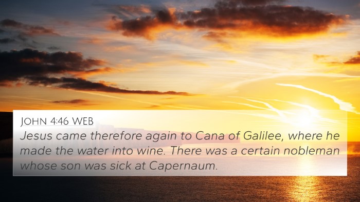 John 4:46 WEB Bible Verse Image