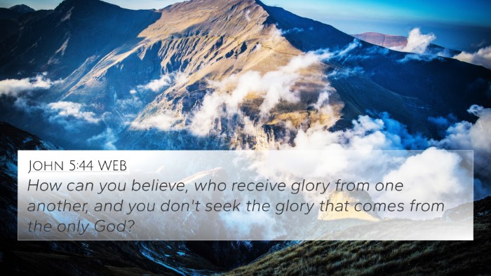 John 5:44 WEB Bible Verse Image