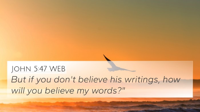 John 5:47 WEB 4K Wallpaper - But if you don't believe his writings, how will - 4K Wallpaper Bible Verse