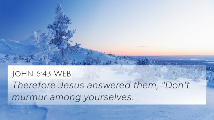 John 6:43 WEB Bible Verse Image
