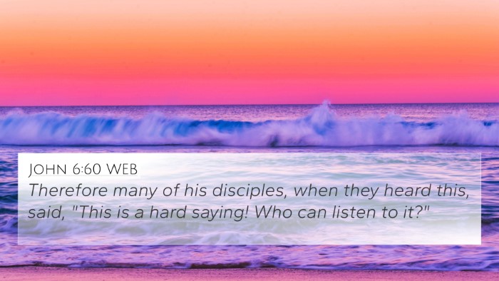 John 6:60 WEB Bible Verse Image