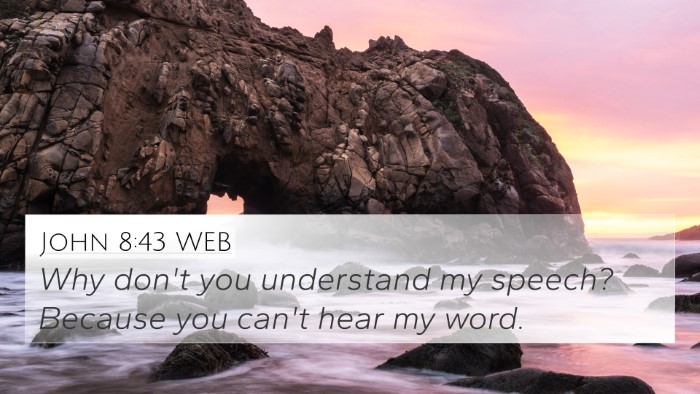 John 8:43 WEB Bible Verse Image