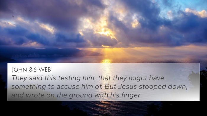 John 8:6 WEB Bible Verse Image