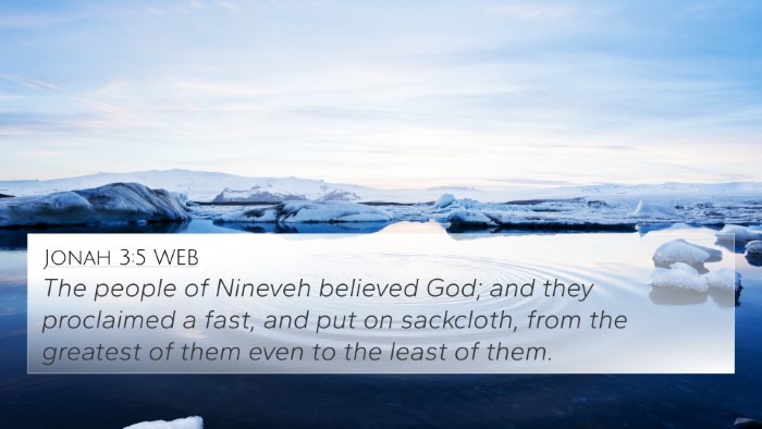 Jonah 3:5 WEB Bible Verse Image
