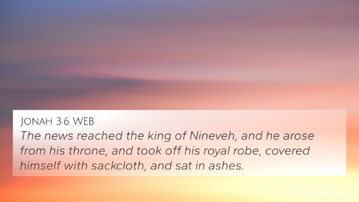 Jonah 3:6 WEB Bible Verse Image