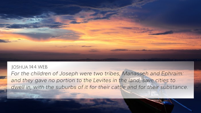 Joshua 14:4 WEB Bible Verse Image