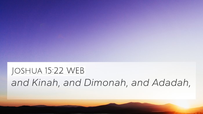 Joshua 15:22 WEB 4K Wallpaper - and Kinah, and Dimonah, and - 4K Wallpaper Bible Verse